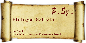 Piringer Szilvia névjegykártya