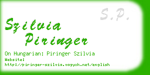 szilvia piringer business card